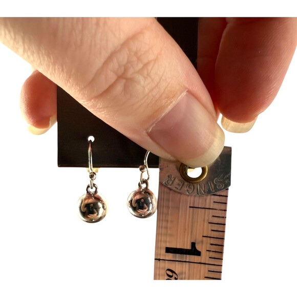 J. Jill SMALL Ball Dangle Drop Hook Earrings Silver Tone Minimalist Dainty NWT - Picture 7 of 7